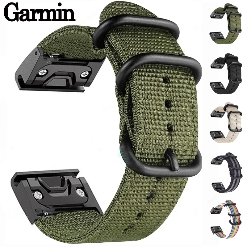 Canvas Strap Watch - Bracelet en nylon pour Garmin Fenix,