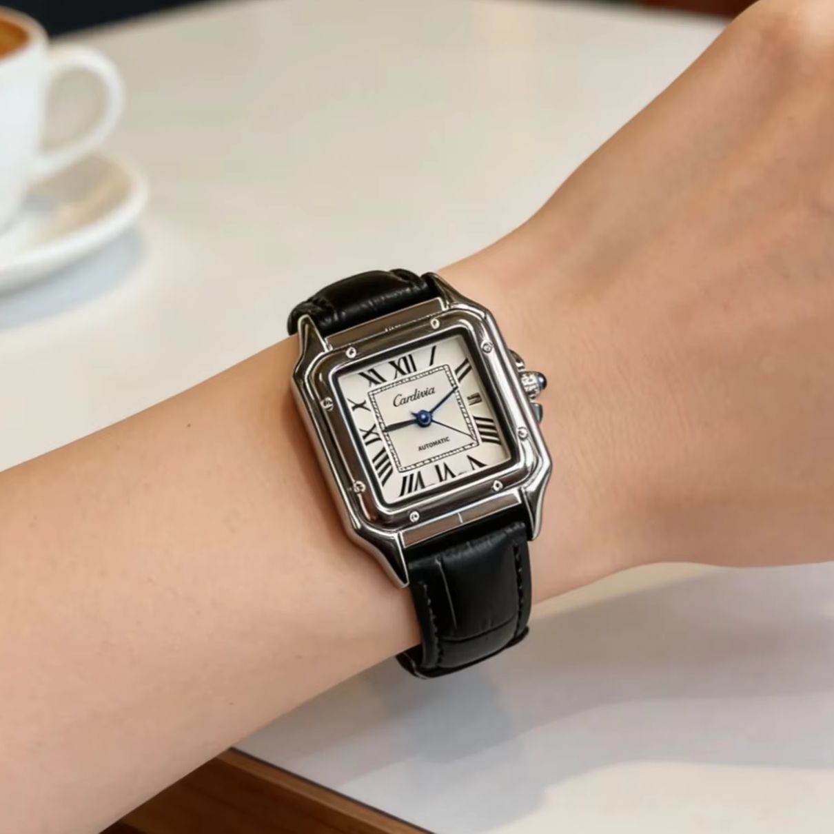 Cartier Watch Santos - Montre à quartz carrée rétro pour