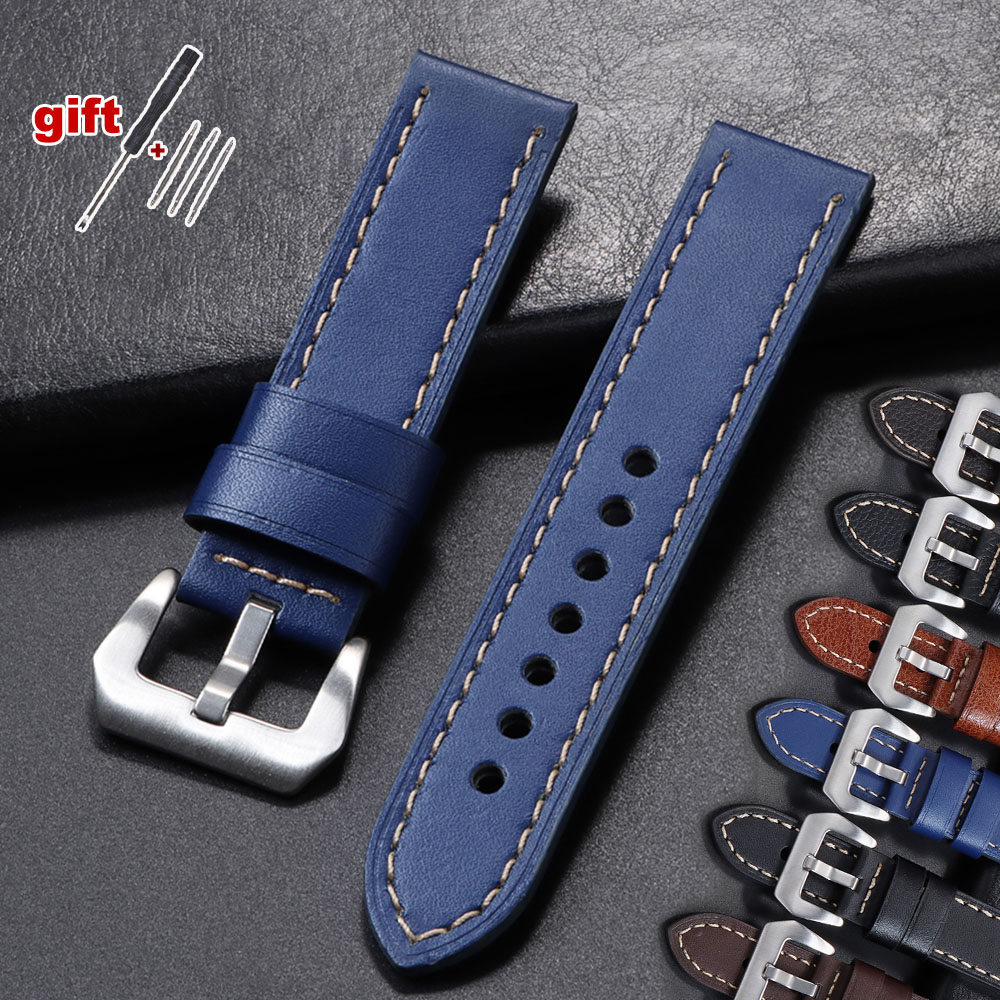Suede Strap Watch - Bracelet de montre en cuir véritable,