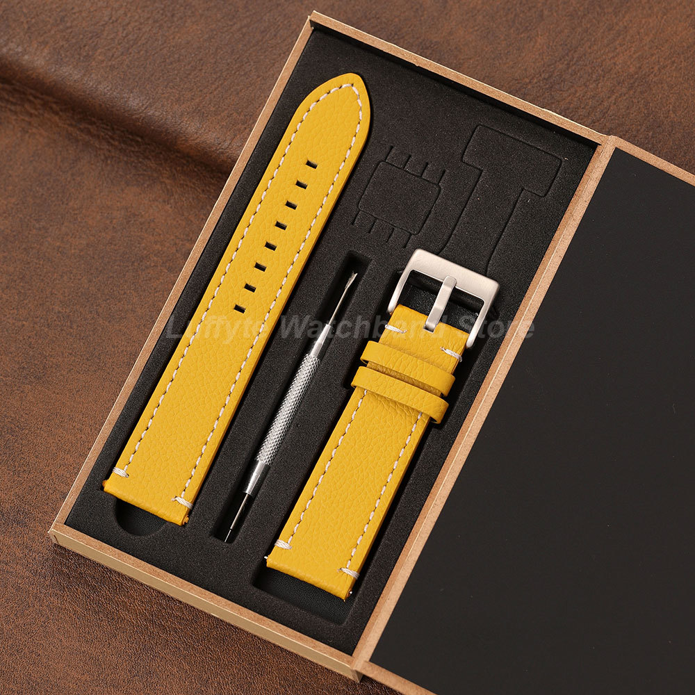 Leather Strap Quick Release - Bracelet double face texture litchi 18