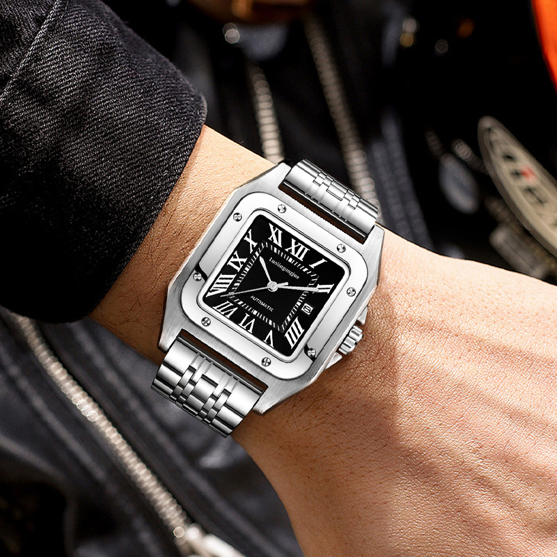 Cartier Watch Tank - Montre mécanique automatique carrée de luxe