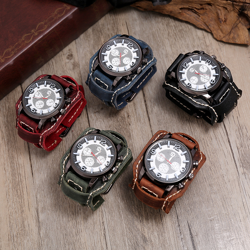 Nouvelles montres rétro pour h - Leather Watch Band Men avis et prix