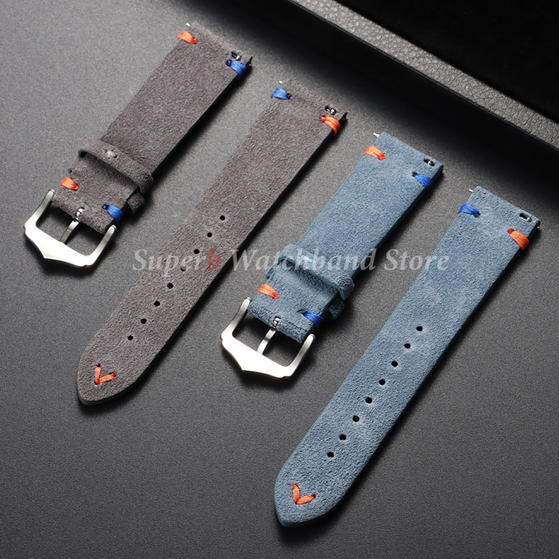 Bracelet de montre en cuir sué - Suede Strap Watch avis et prix