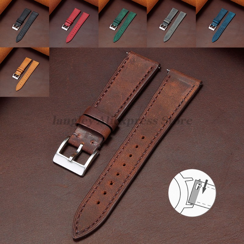 Bracelet de montre Vintage rét - Leather Strap Quick Release avis et prix