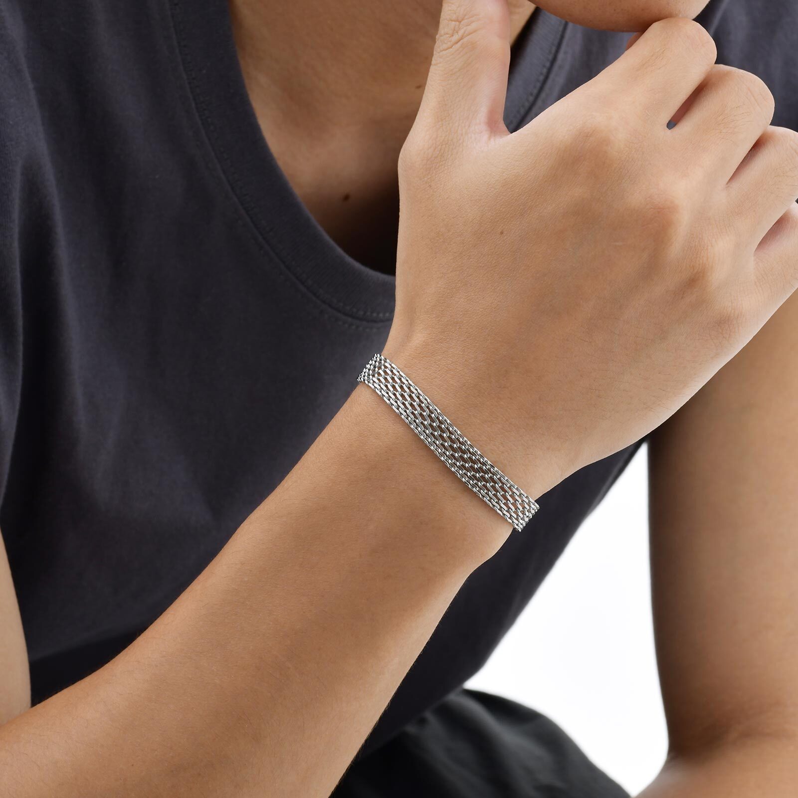 Bracelet chaîne en maille de 3 - Mesh Strap Metal avis et prix