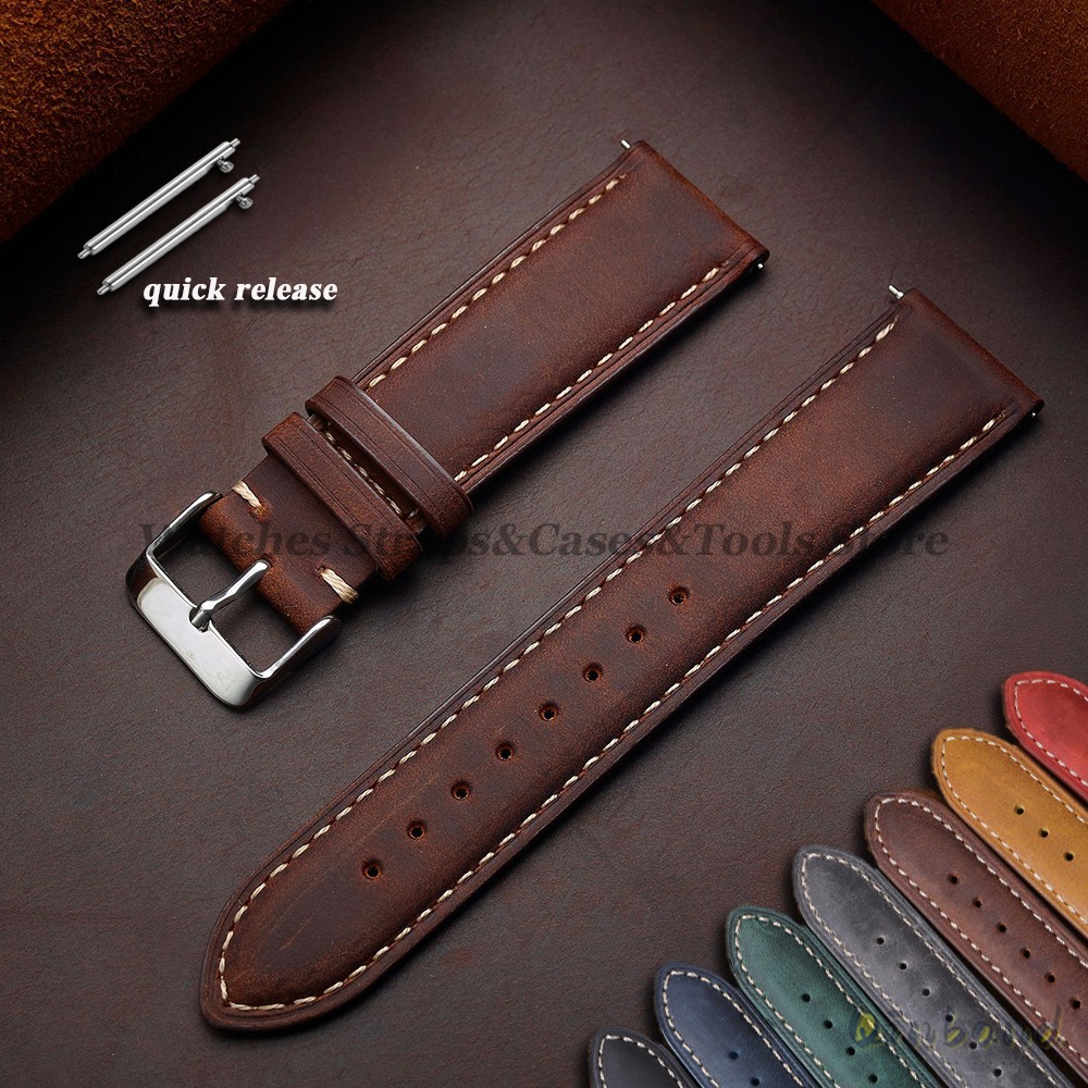 Bracelet de montre Vintage en  - Leather Strap Quick Release avis et prix