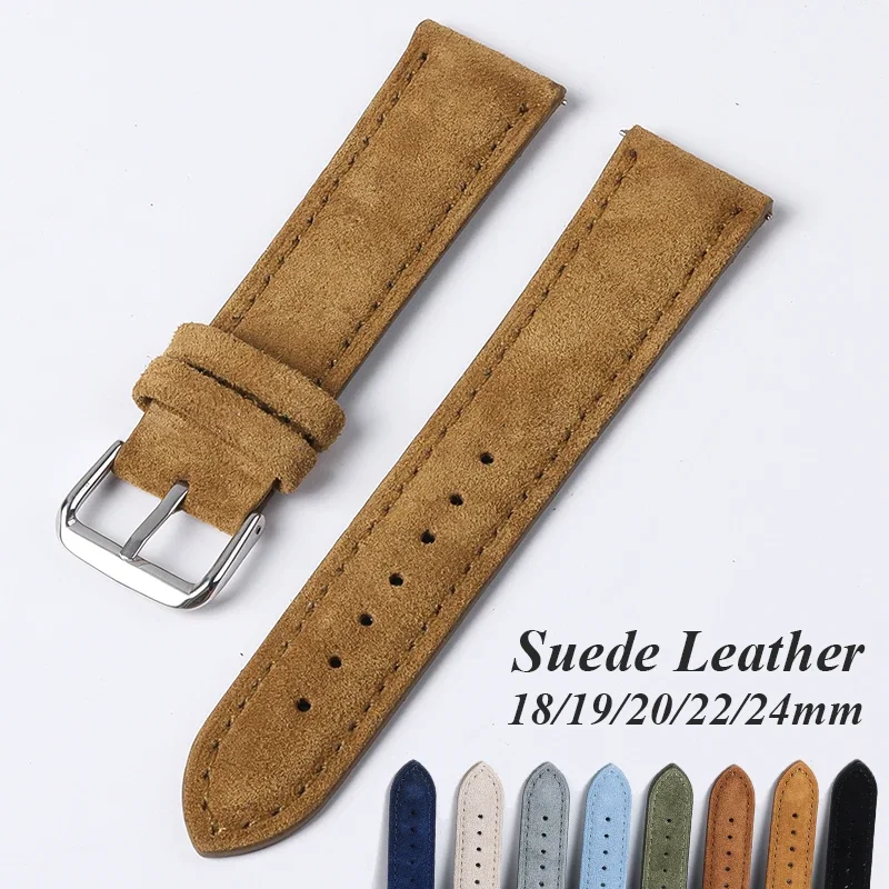 Bracelet de montre en cuir vér - Suede Strap Watch avis et prix