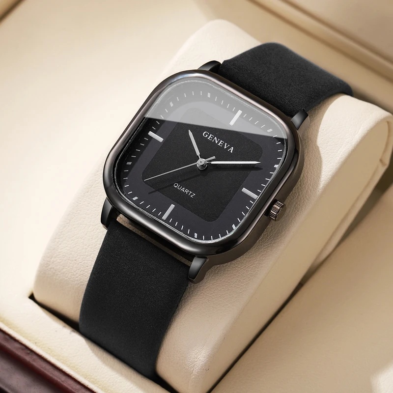 Montre classique à cadran carr - Leather Watch Band Men avis et prix